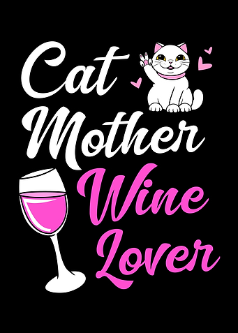 Cat Mother Wine Lover