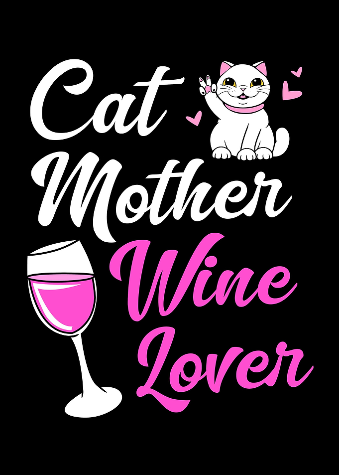 Cat Mother Wine Lover