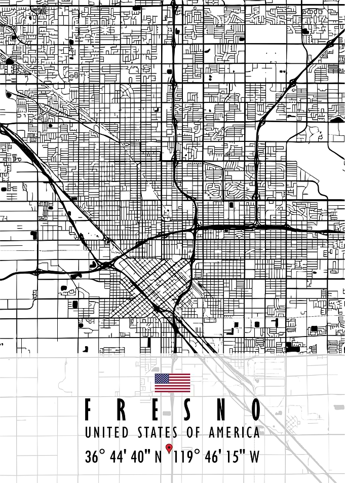FRESNO MAP USA