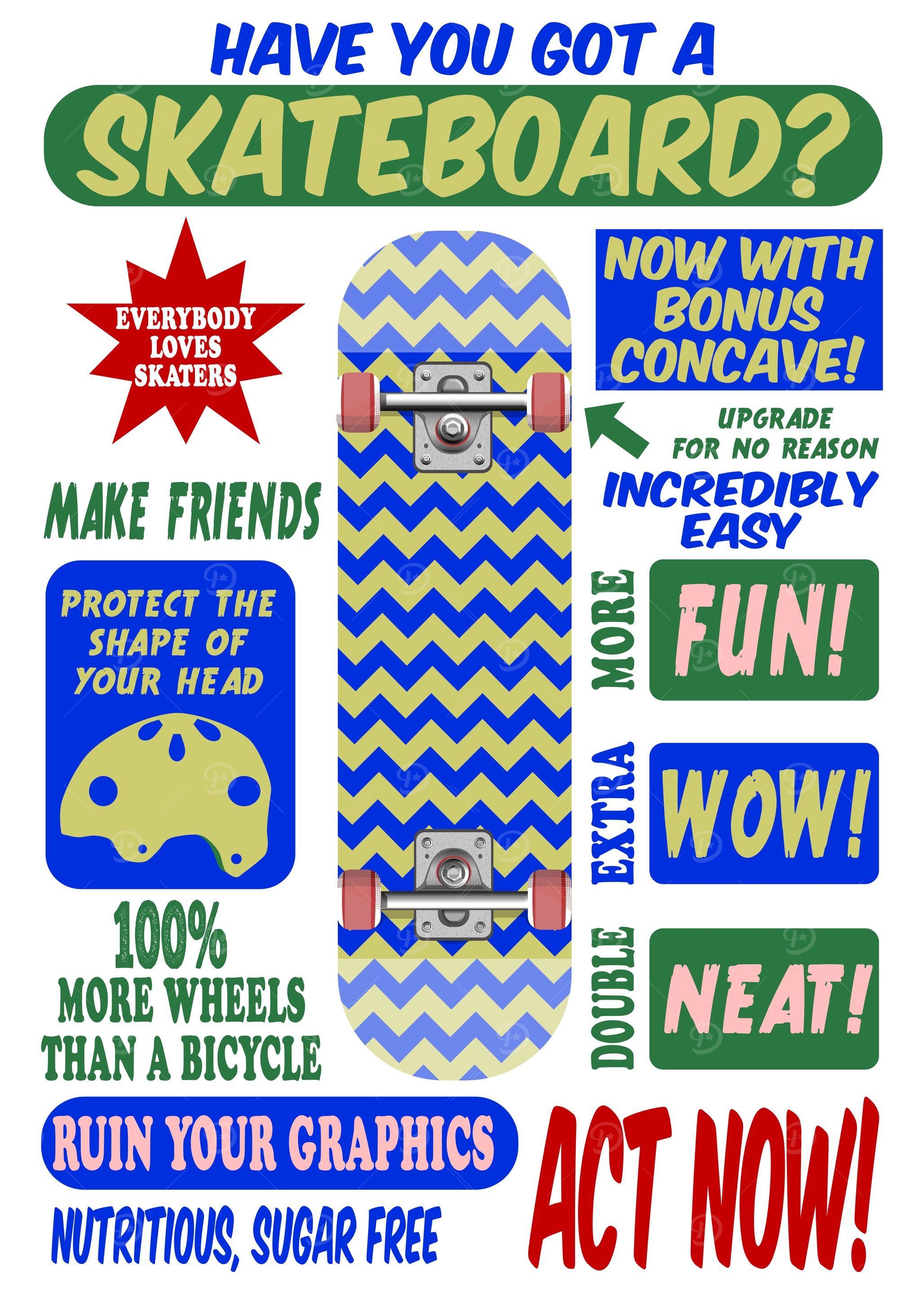 Retro Skateboard Poster