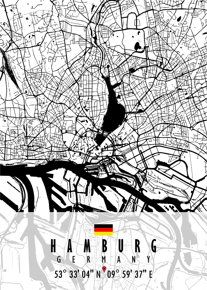 HAMBURG MAP GERMANY