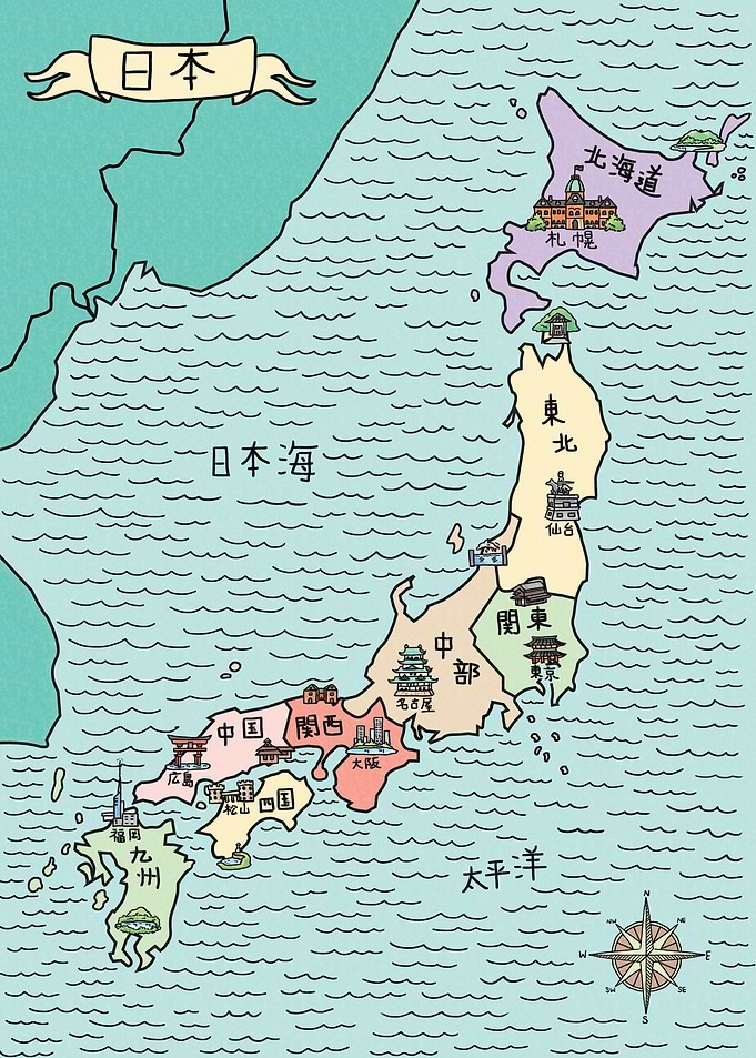 Nihon no karafuruna chizu