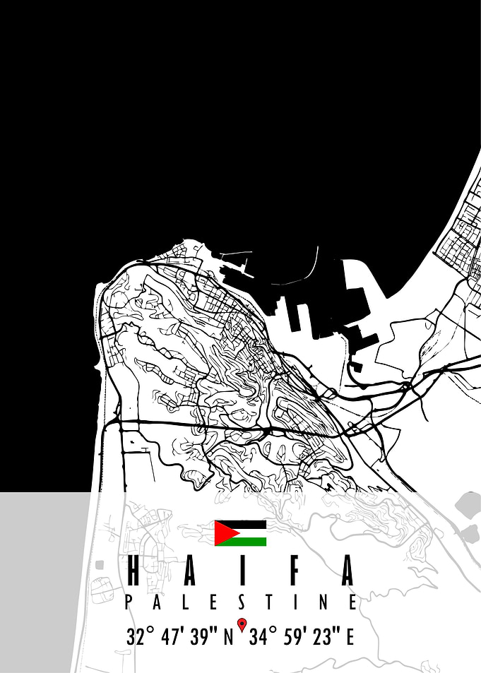 HAIFA MAP PALESTINE