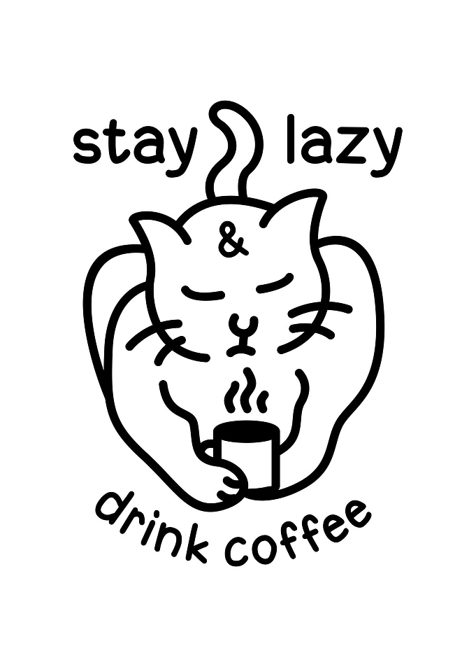 Lazy Cat Drink Coffee 3