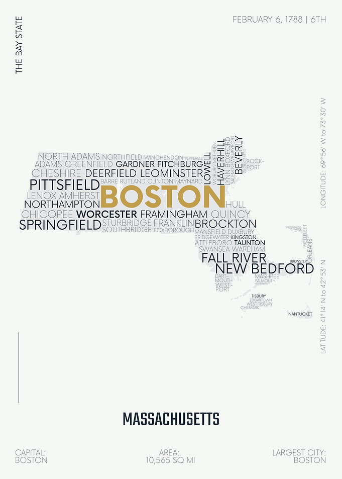 Massachusetts USA map