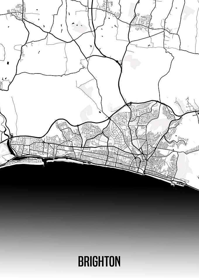 Brighton white map