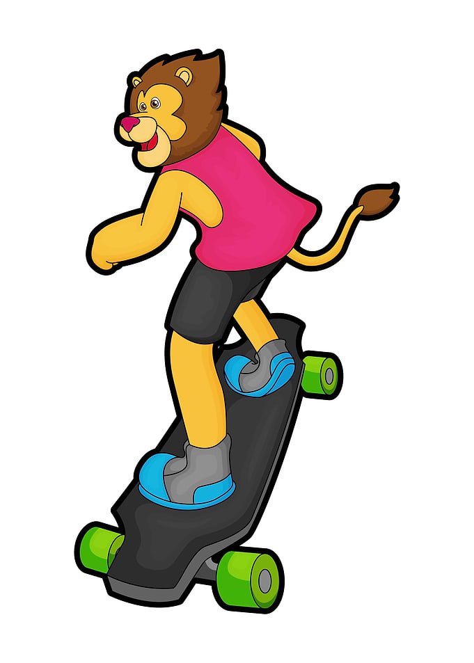 Lion Skateboarder