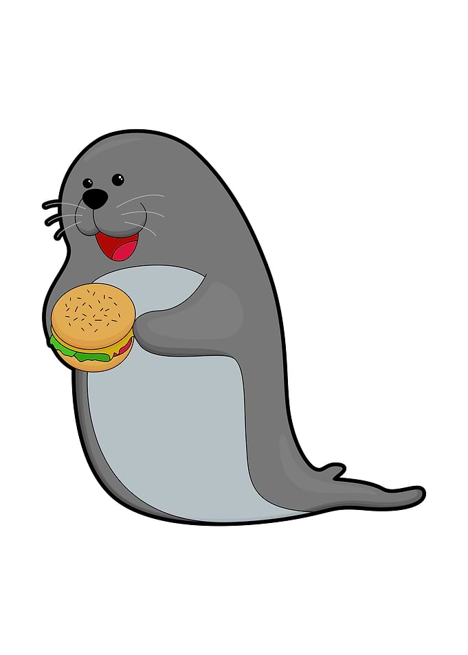 Seal Eating Burger