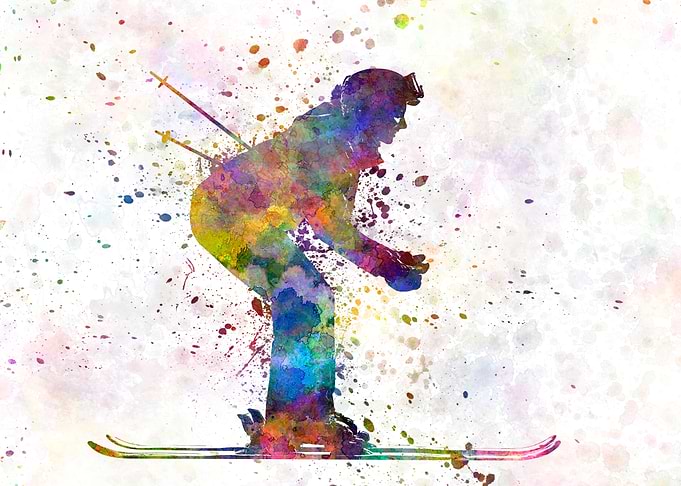 woman skier skiing