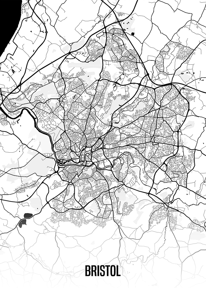 Bristol white map