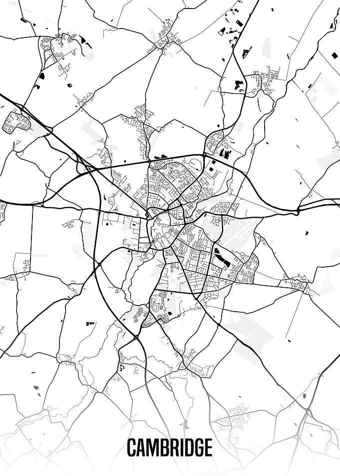 Cambridge white map