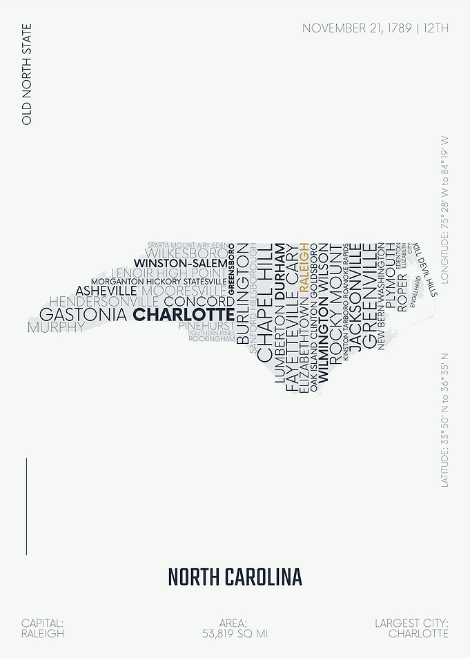 North Carolina USA map