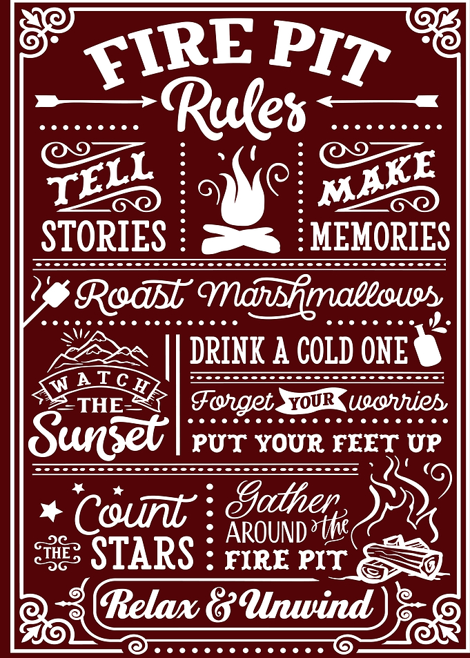 Fire Pit Rule Metal Poster