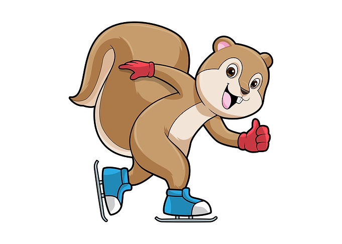 Squirrel Ice skater Sports