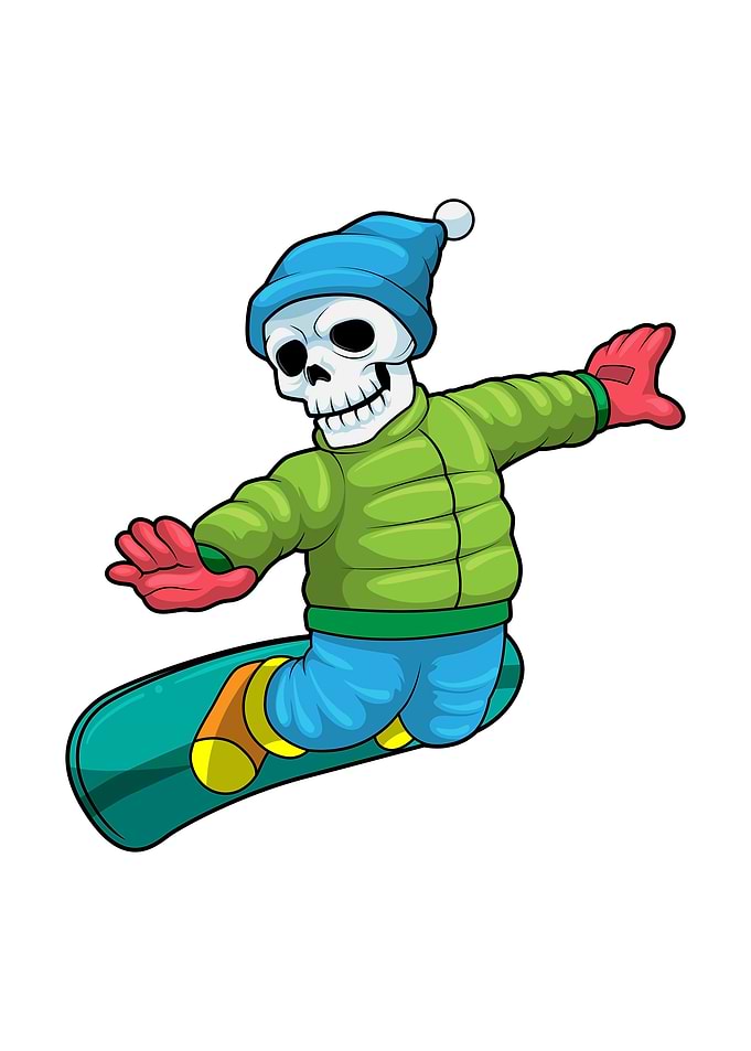 Skeleton Snowboard Cap