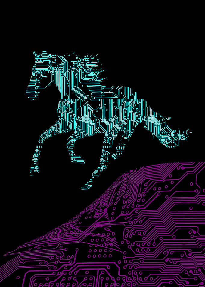 DIGITAL HORSE ROLLING PINK