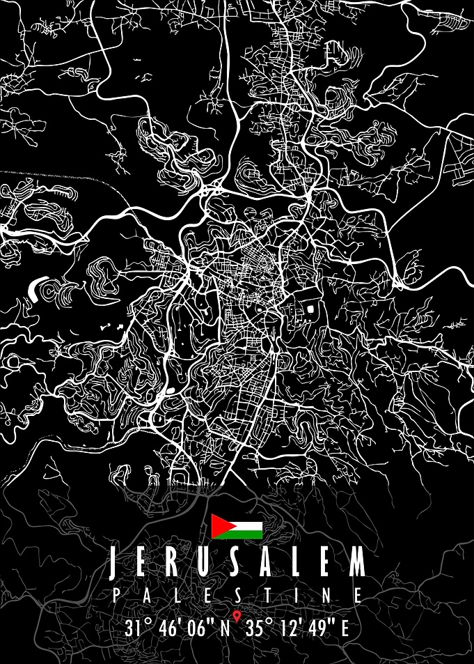 JERUSALEM MAP PALESTINE
