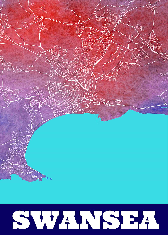 Swansea Wales City Map
