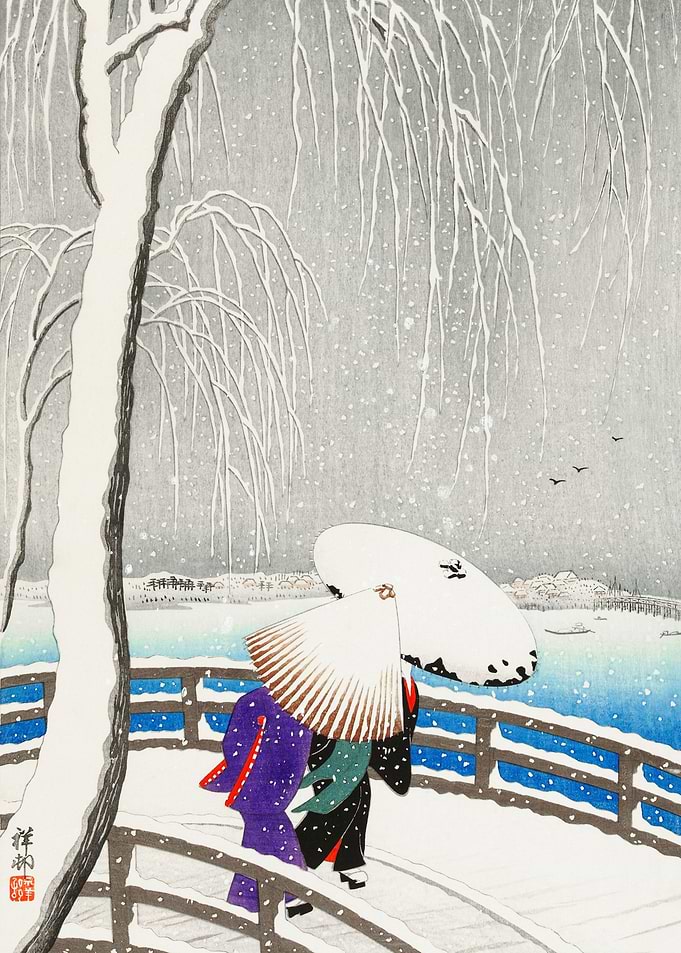 Two women in the snow