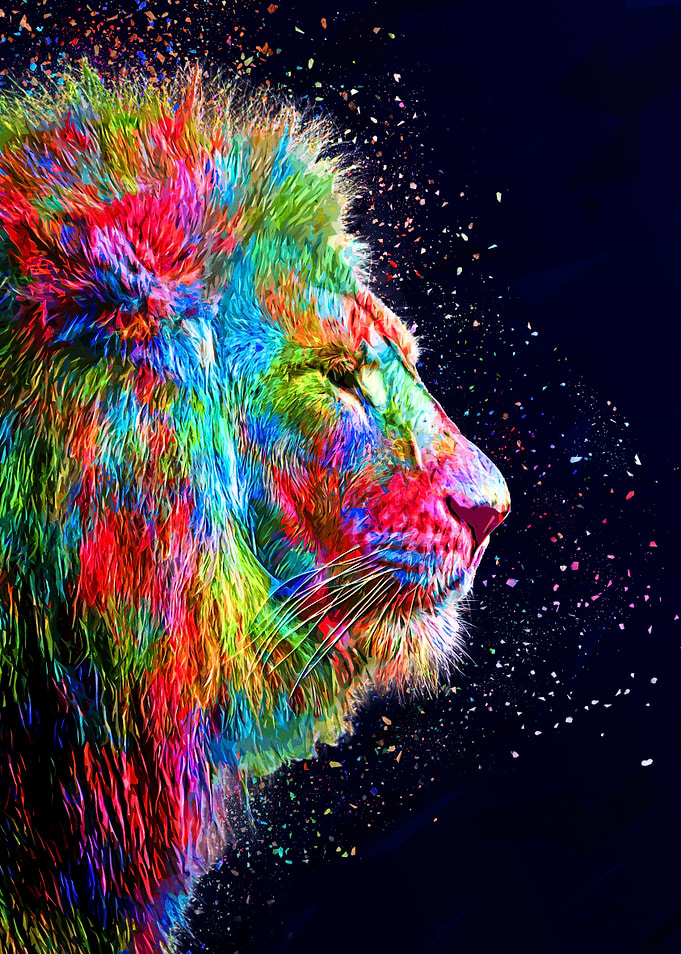 Colored Lion