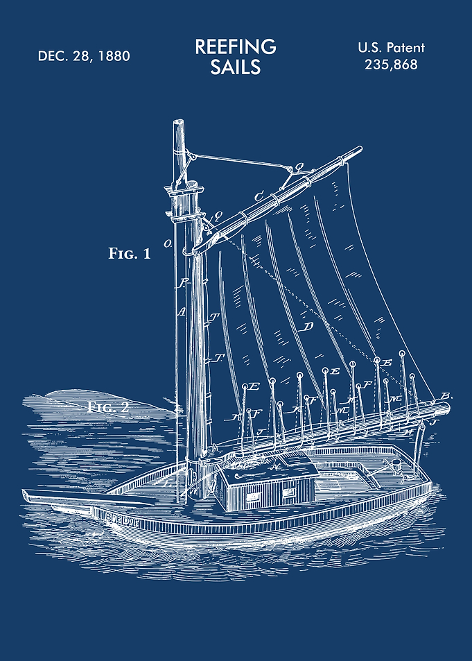 REEFING SAILS BLUE
