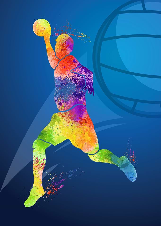 Dodgeball Player Colorful