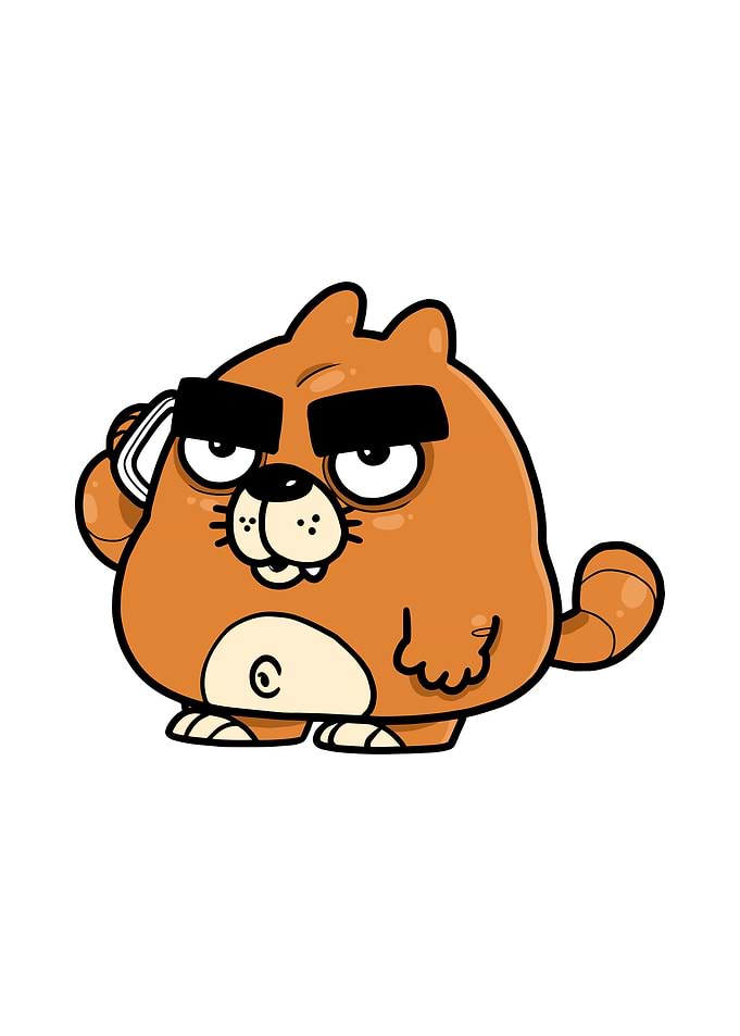 Cat on phone