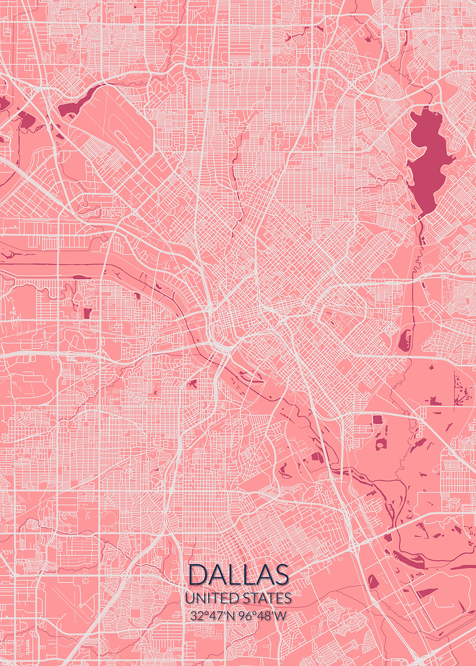 Dallas Pink Rose Map