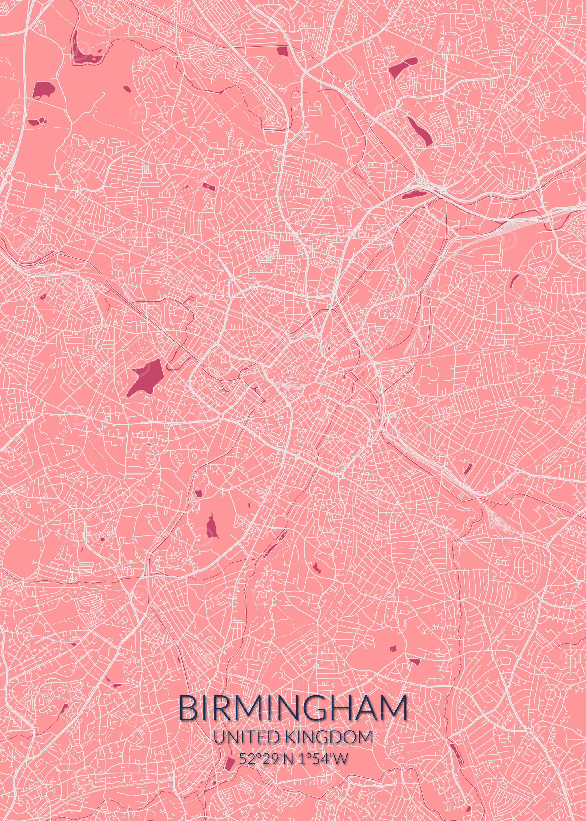 Birmingham Pink Rose Map