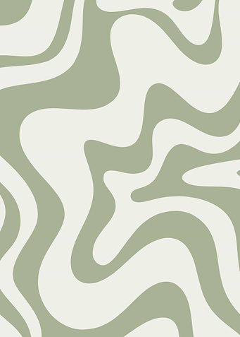 Retro Swirls in Sage Green