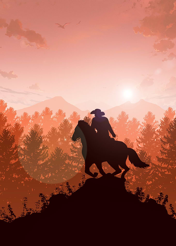 cowboy on mountain