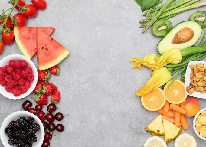 Healthy food colored