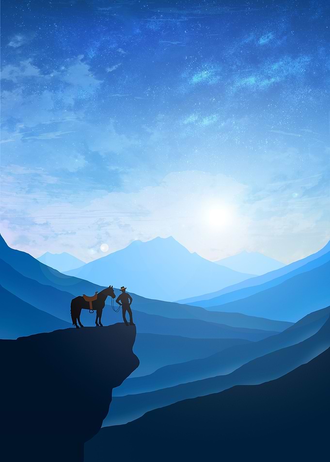 cowboy on mountain