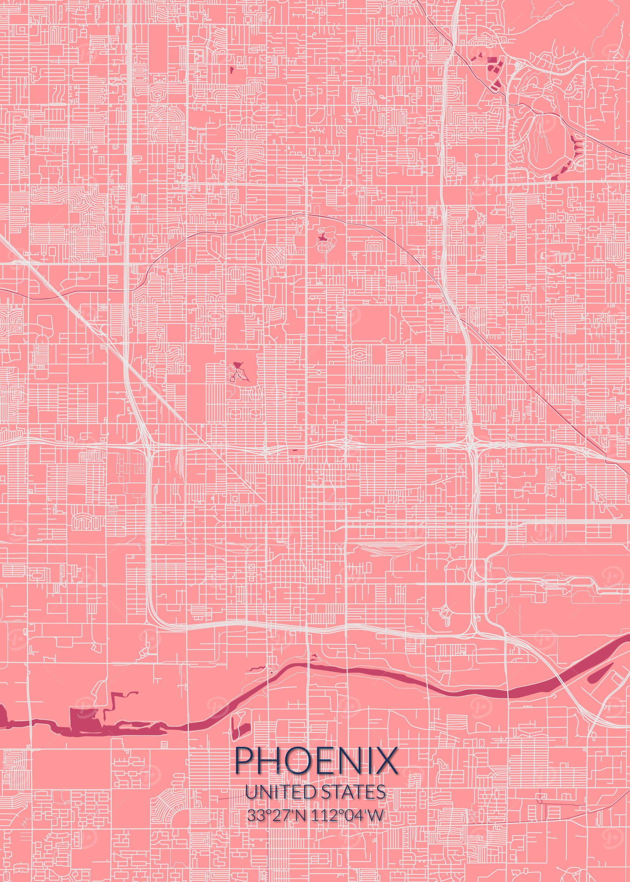 Phoenix Pink Rose Map