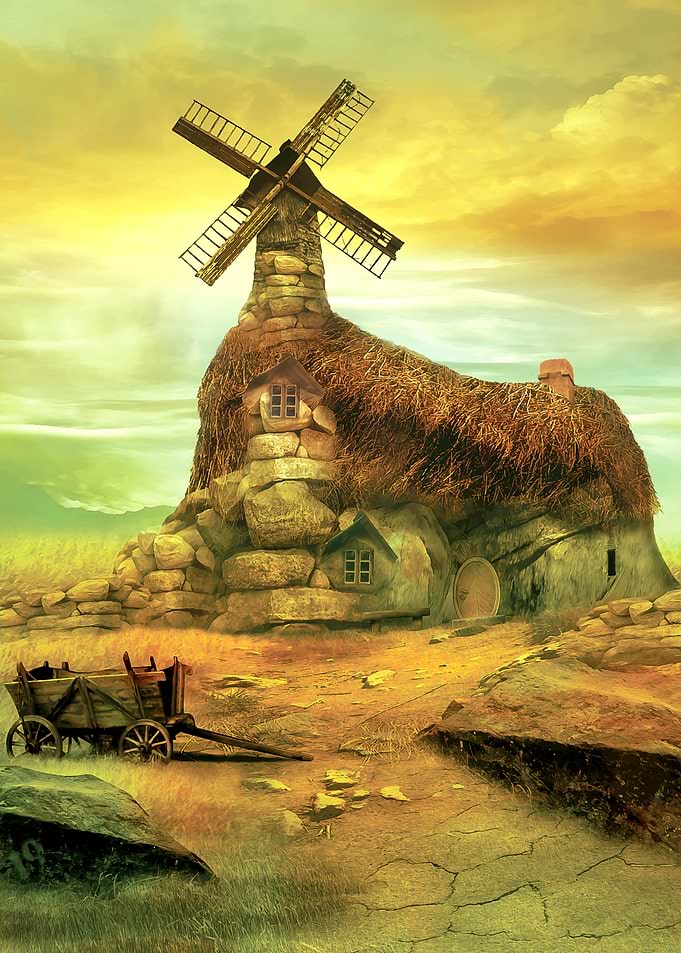 Old strange windmill