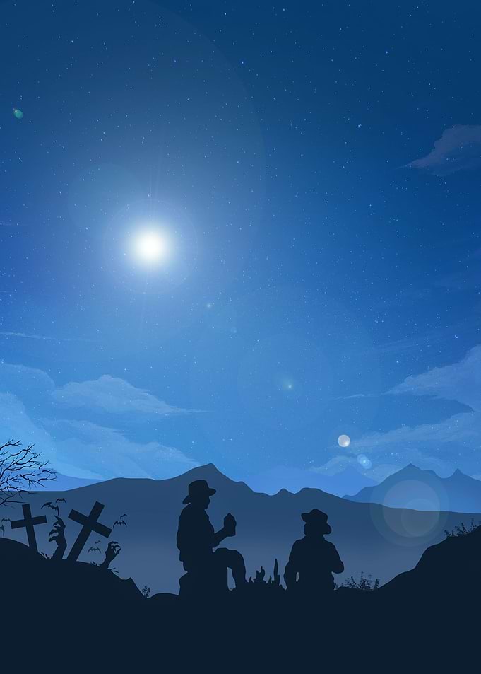 Father and son in mountain