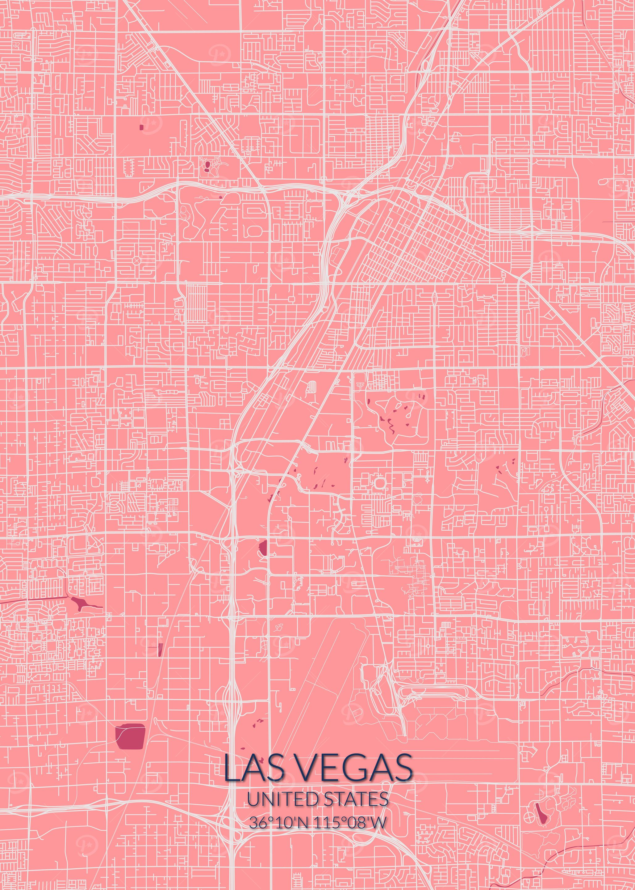 Las Vegas Pink Rose Map
