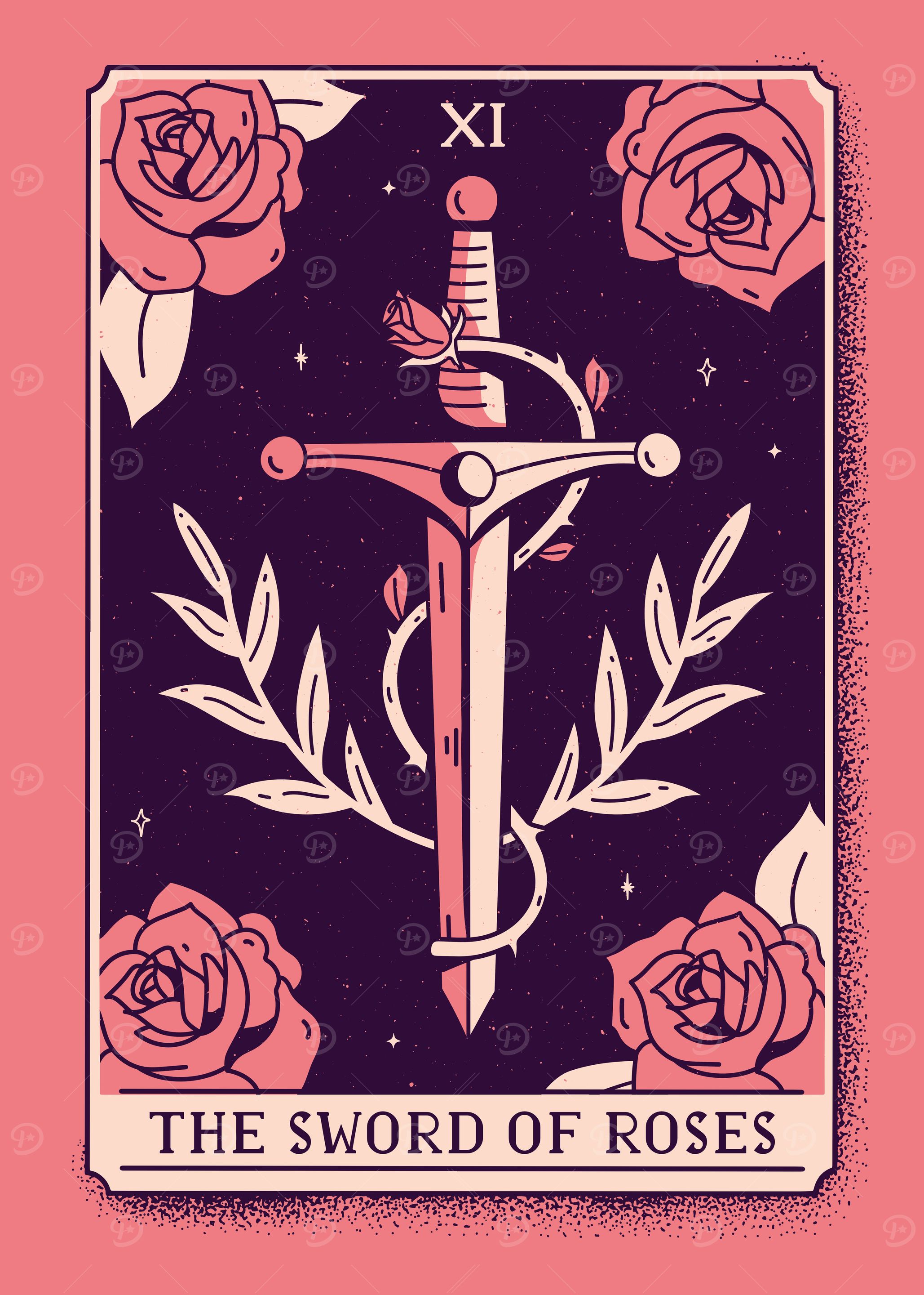 Sword of Roses Tarot Card