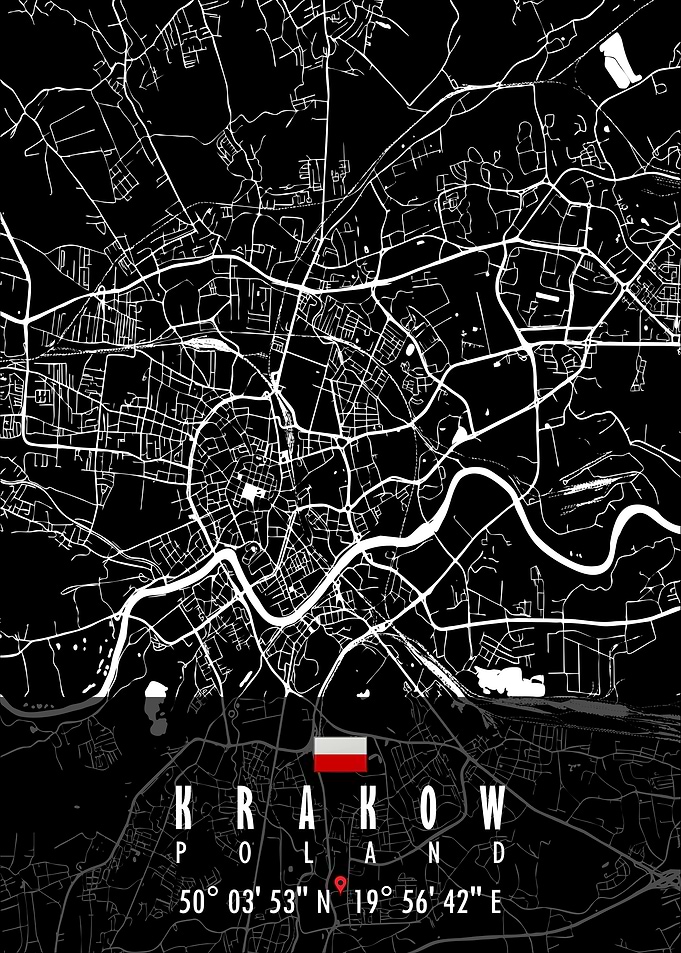 KRAKOW MAP POLAND