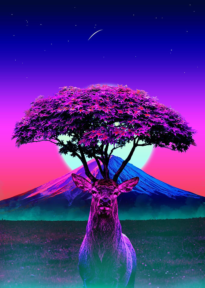 synthwave dream fuji