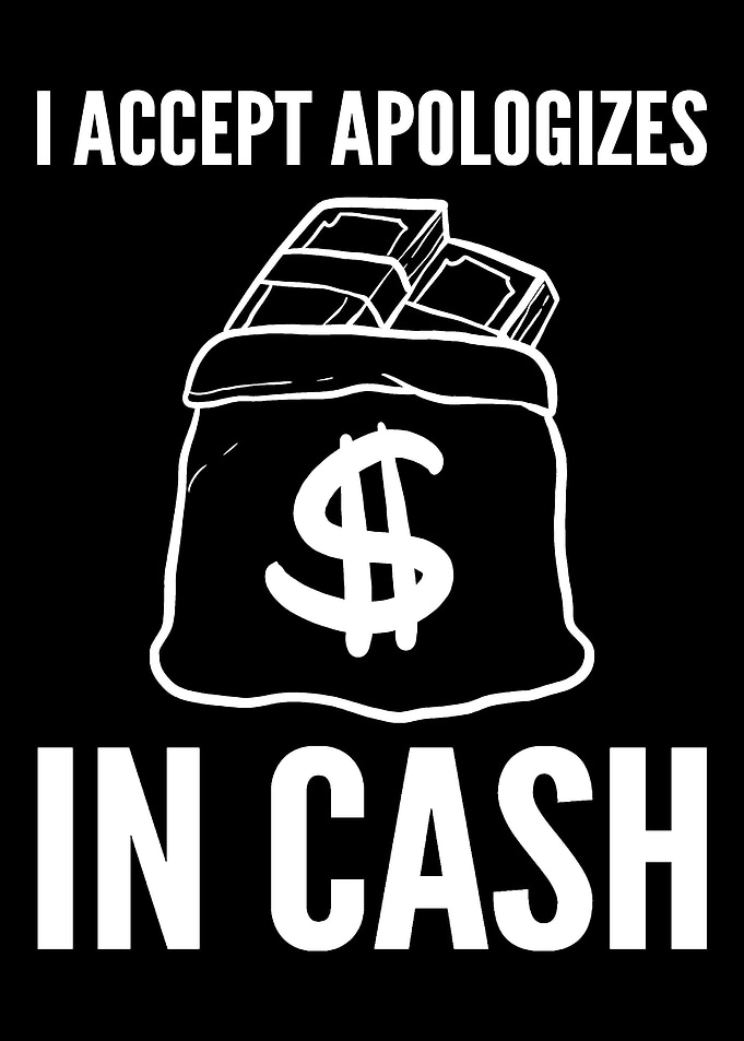 Apologizes in cash Funny P