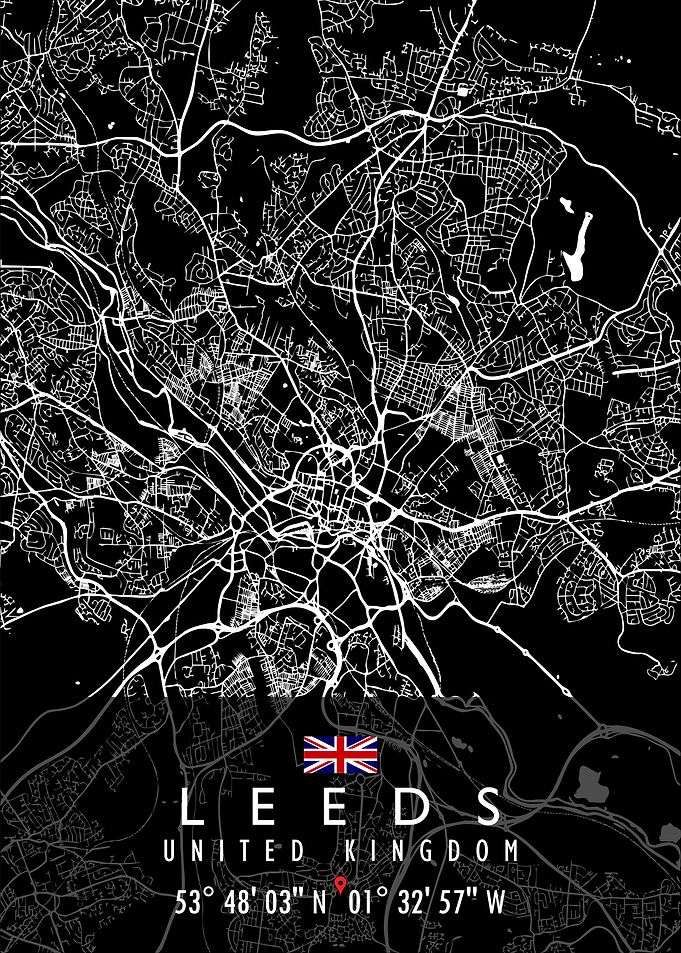 LEEDS MAP UNITED KINGDOM