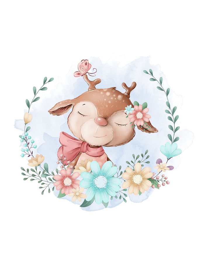 Deer With flowers