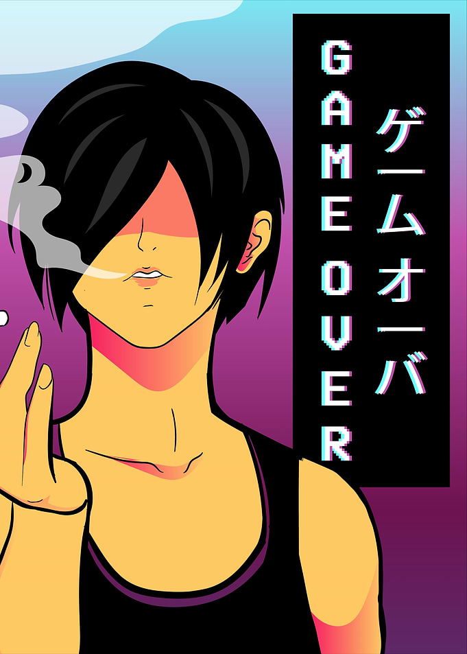 Smoking Anime Boy Japan