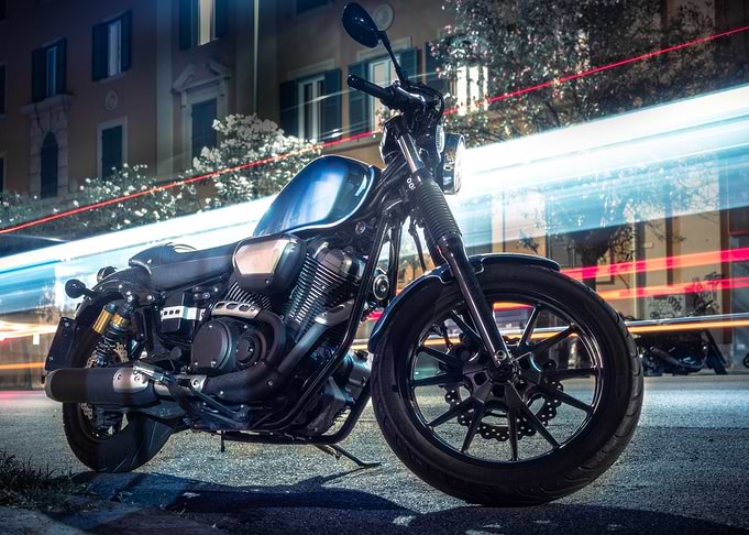 Motorcycle neon night