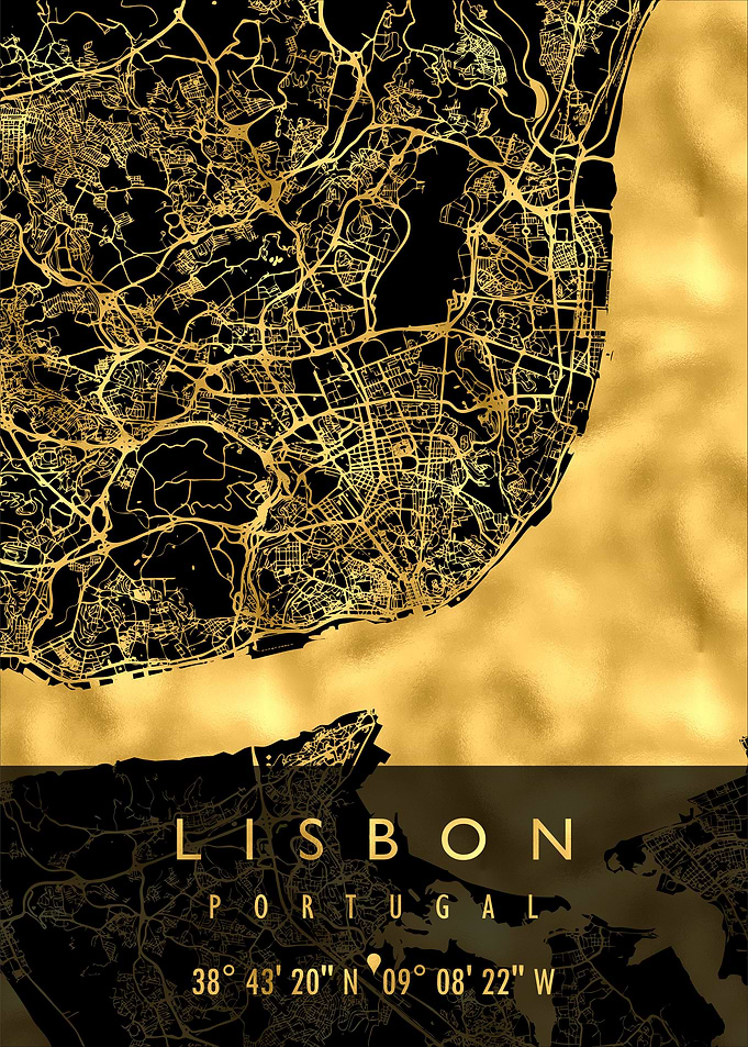 LISBON MAP PORTUGAL