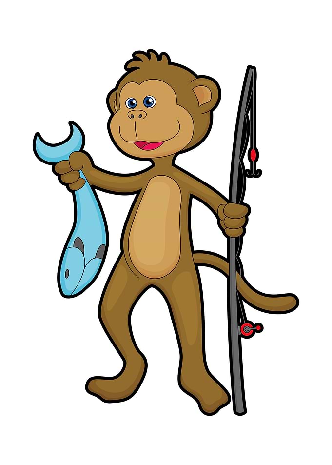 Monkey Fishing Fish
