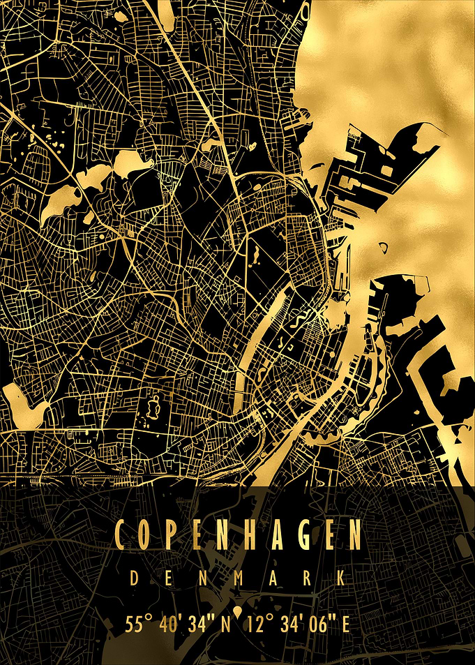 COPENHAGEN MAP DENMARK