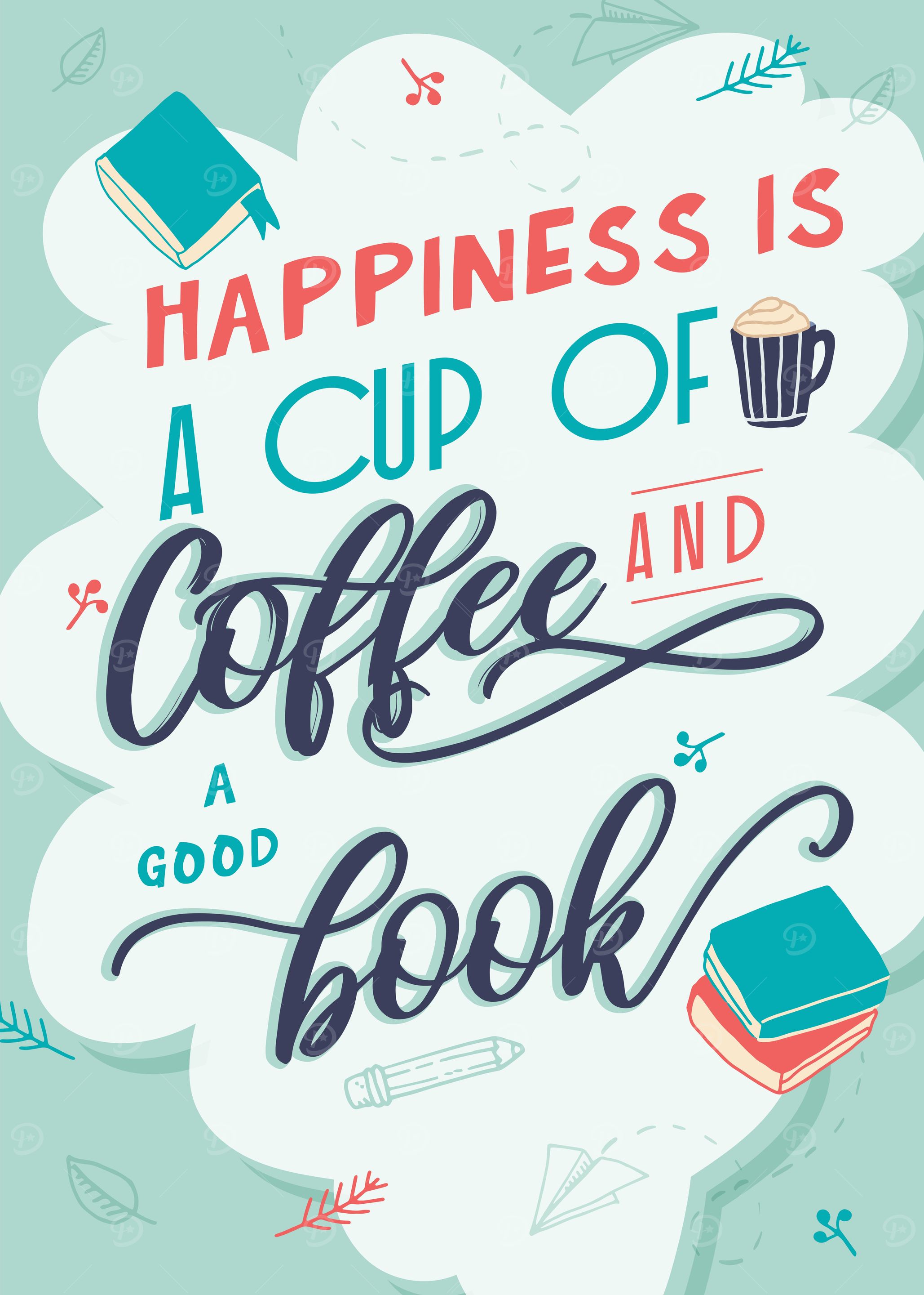 Happiness Coffee and Book