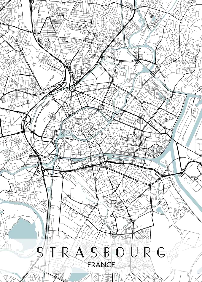 Strasbourg City Map France